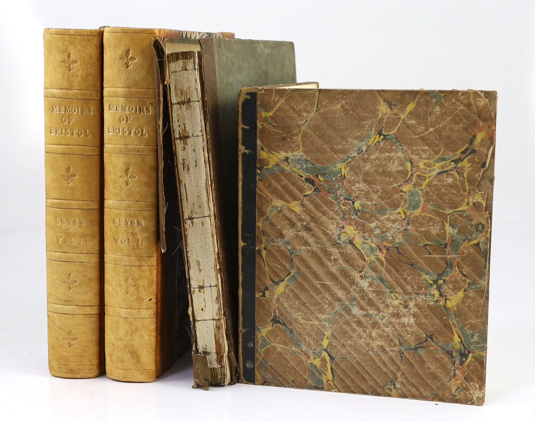 SOMERSET, BRISTOL: Seyer, Rev. Samuel - Memoirs Historical and Topgraphical of Bristol and its Neighbourhood....2 vols. engraved pictorial and printed titles, num. plates (incl. maps and plans, some lithographed), text e